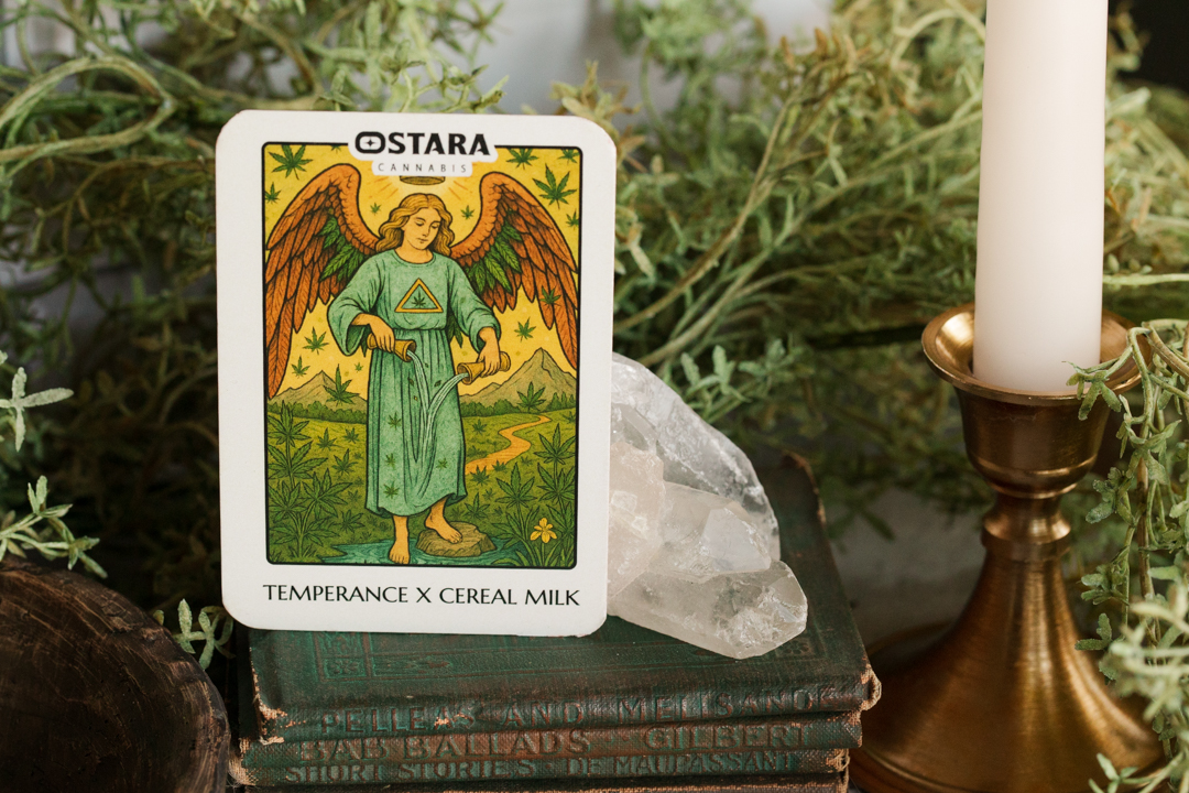 Ostara Cannabis Temperance Tarot Card